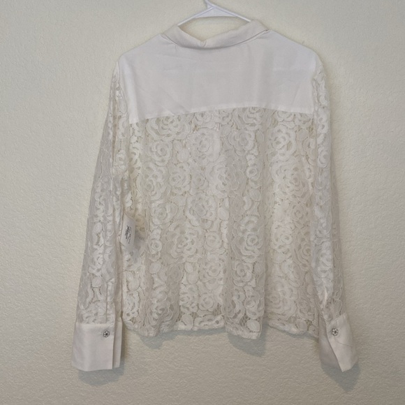 Ellen Tracy White Lace Blouse - Picture 6 of 6
